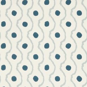 Anthropologie Teal and Cream Wavy Dot Wallpaper